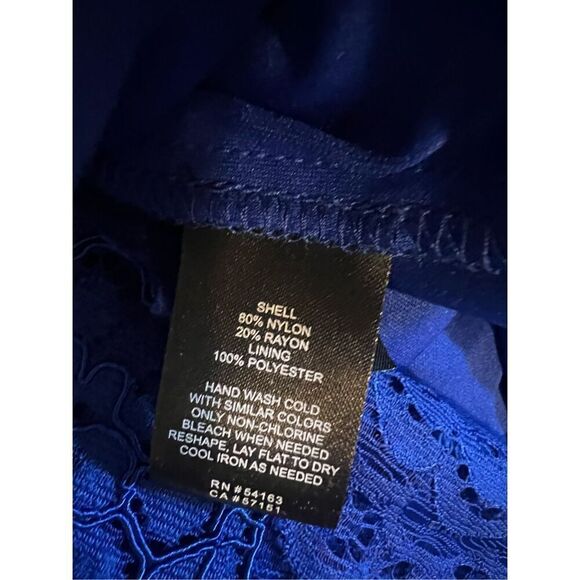 Jessica Howard Women's 18W 3/4 Sleeve Lace Shift Dress Royal Blue Cocktail Party - Picture 13 of 13